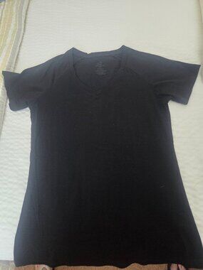Woolx Mia Short Sleeve Black Merino Wool Sweater XS